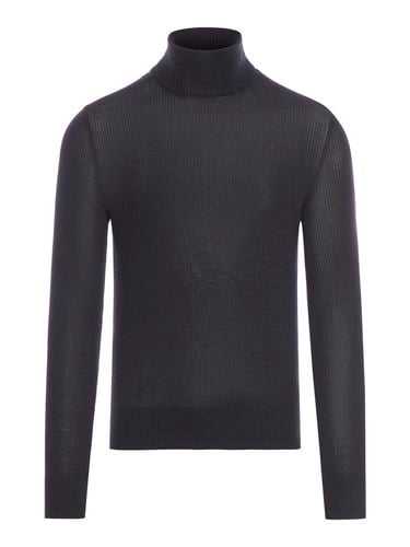 Wool Silk Cashmere Rib Ls Roll Neck - Tom Ford - Modalova