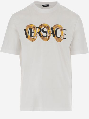 Versace Cotton T-shirt With Logo - Versace - Modalova