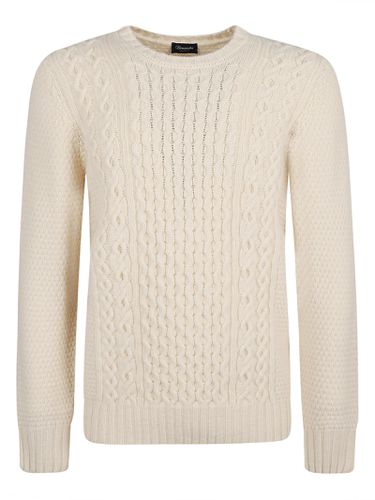 Rib Trim Patterned Knit Sweater - Drumohr - Modalova