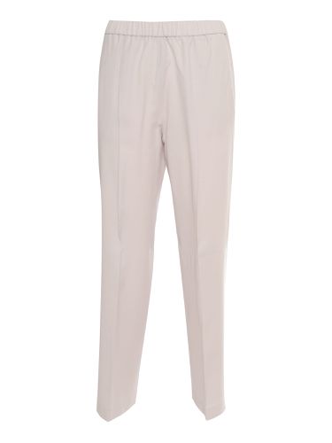 Flannel Jogging Trousers With Front Creasand Filo Diamante - Fabiana Filippi - Modalova