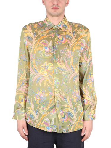 Etro Green Ramage Silk Shirt - Etro - Modalova