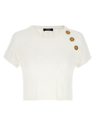 Balmain Logo Buttons Cropped Top - Balmain - Modalova