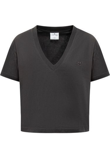 Courrèges V-neck Cropped T-shirt - Courrèges - Modalova