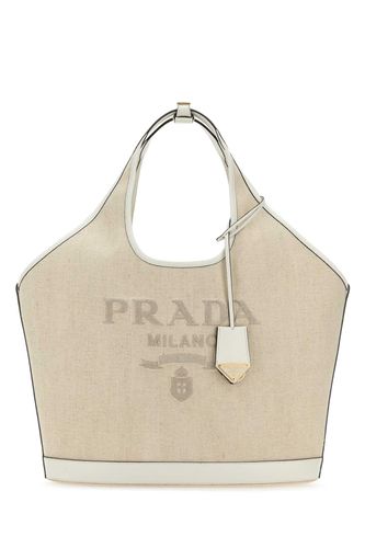 Prada Sand Canvas Shopping Bag - Prada - Modalova