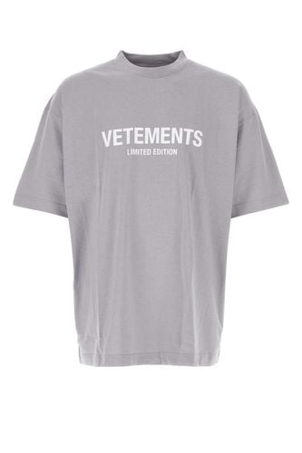 Lilac Cotton Oversize T-shirt - VETEMENTS - Modalova