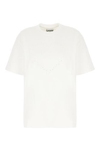 Ganni White Cotton T-shirt - Ganni - Modalova