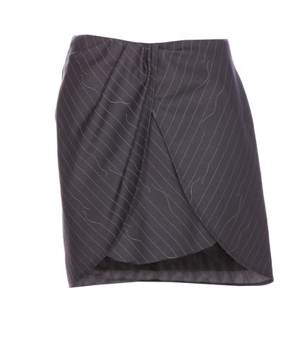 Pinstripe Twist Mini Skirt - Off-White - Modalova