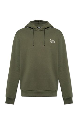 A. P.C. Logo Embroidered Drawstring Hoodie - A.P.C. - Modalova