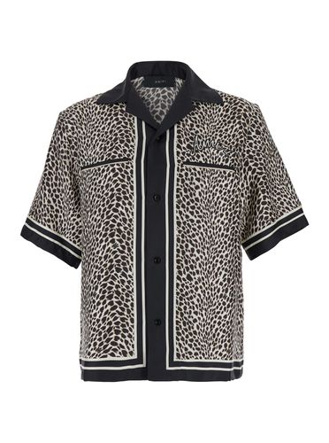 Black Bowling Shirt With Leopard Print In Silk Man - AMIRI - Modalova