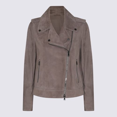 Brown Leather Jacket - Brunello Cucinelli - Modalova