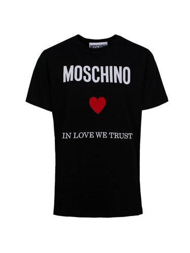 Logo Printed Crewneck T-shirt - Moschino - Modalova