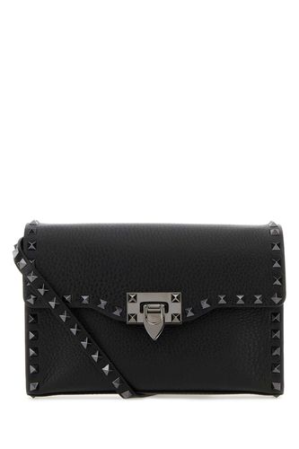 Black Leather Small Rocketed Crossbody Bag - Valentino Garavani - Modalova