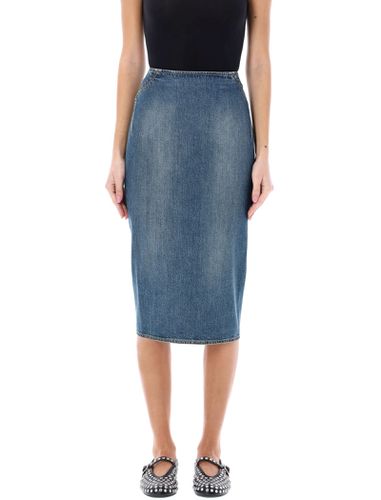 Alaia Pencil Denim Skirt - Alaia - Modalova