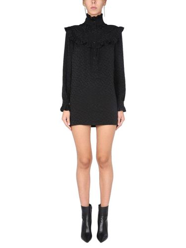 High Neck Longsleeved Mini Dress - Saint Laurent - Modalova