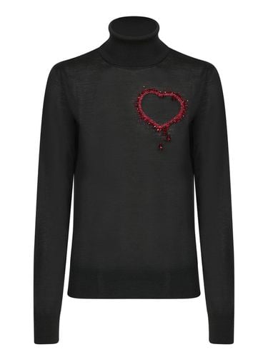 Heart Embellished Turtleneck Knitted Jumper - Dsquared2 - Modalova