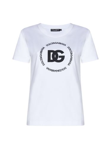 Cotton T-shirt With Dg Logo - Dolce & Gabbana - Modalova