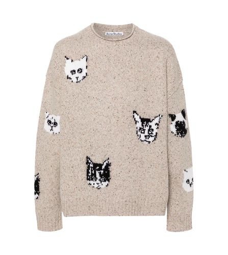 Cat Jacquard Knitted Sweater - Acne Studios - Modalova