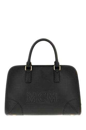 Black Nappa Leather Medium Aren Boston Handbag - MCM - Modalova