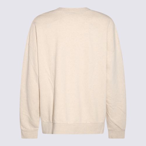 Cream And Black Cotton Sweatshirt - Palm Angels - Modalova