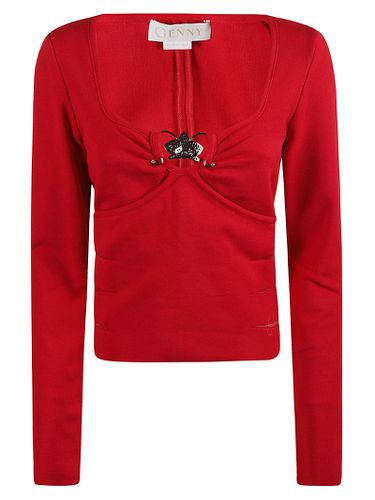 Side Slit Detail Long-sleeved Jumper - Genny - Modalova