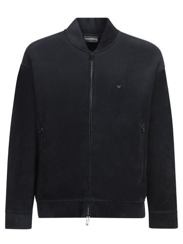 Ribbed Jersey Bomber In - Emporio Armani - Modalova