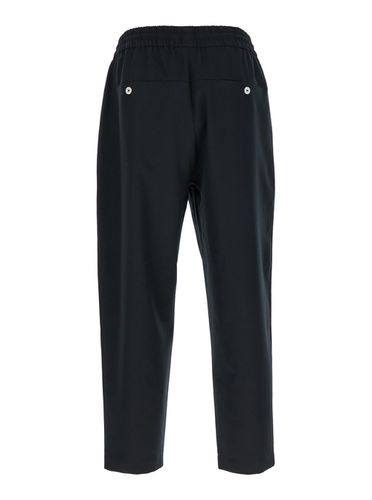 Black Carrot Pants With Drawstring In Wool Blend Man - Drôle de Monsieur - Modalova