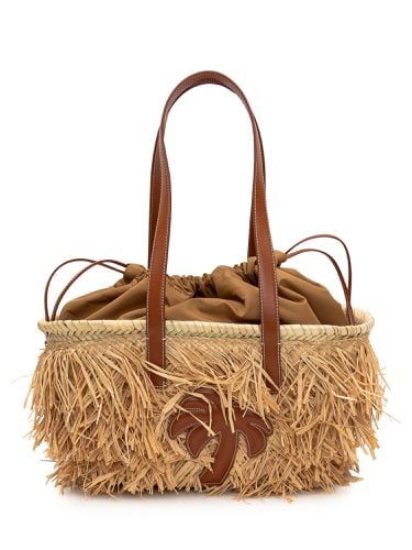 Drawstring Raffia Basket Bag - Palm Angels - Modalova