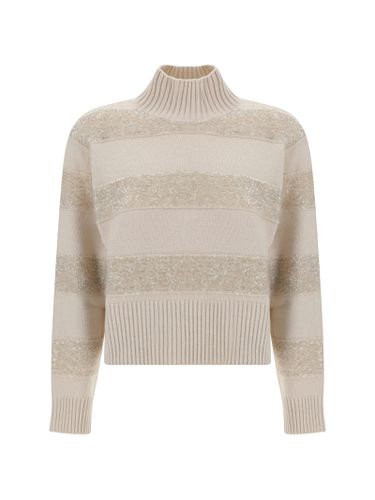 Wool And Silk Knit Sweater - Brunello Cucinelli - Modalova