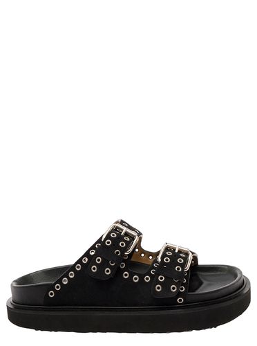 Sandals With Studs And Double Buckle Strap In Leather Woman - Isabel Marant - Modalova