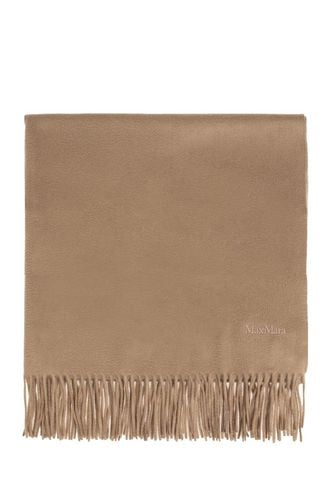 Logo Embroidered Fringed Edge Scarf - Max Mara - Modalova