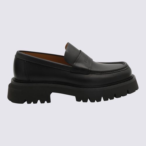 Ferragamo Black Leather Loafers - Ferragamo - Modalova