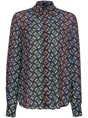 Love-birds Monogram Logo Printed Shirt - Pinko - Modalova