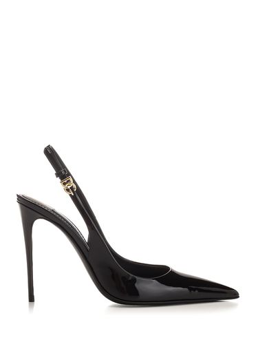 Slingback In Black Patent Leather - Dolce & Gabbana - Modalova