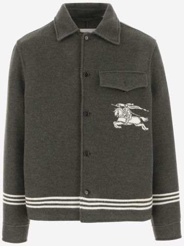 Burberry Wool Jacket With Logo - Burberry - Modalova