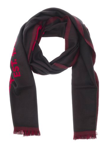 Red And Black Scarf With Jacquard Logo In Wool Man - Alexander McQueen - Modalova