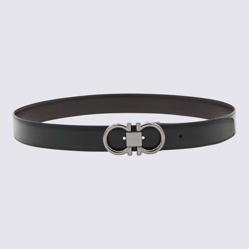 Black Leather Gancini Belt - Ferragamo - Modalova