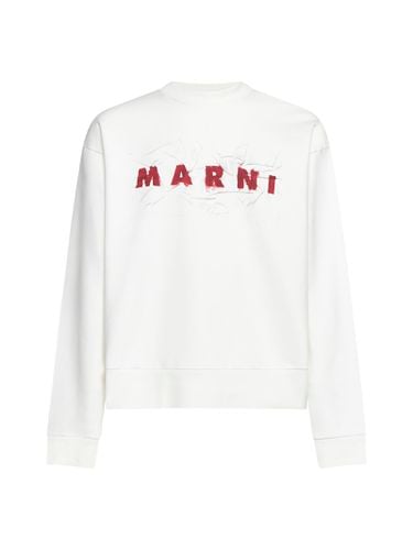 Logo Cotton Oversized Sweatshirt - Marni - Modalova