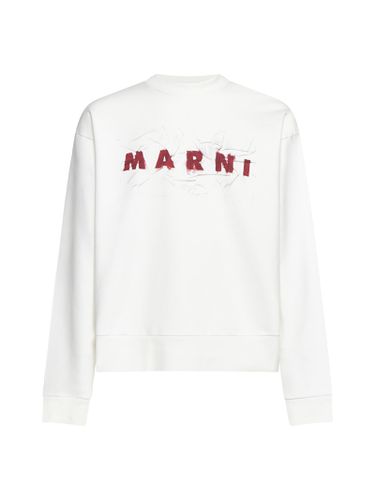 Logo Cotton Oversized Sweatshirt - Marni - Modalova