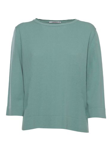 Kangra Aqua Green Cotton Sweater - Kangra - Modalova