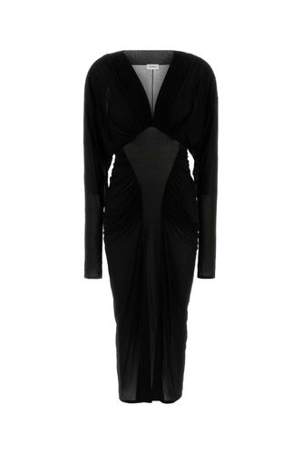 Black Stretch Jersey Long Dress - Saint Laurent - Modalova