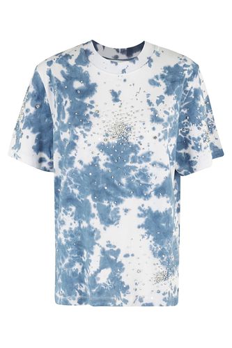 Tie Dye Splash Embroidery T Shirt - Des Phemmes - Modalova