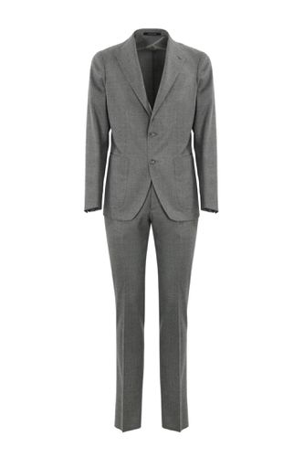 Single-breasted Gray Wool Suit - Tagliatore - Modalova