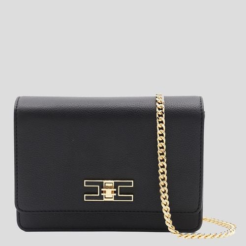 Leather Top Handle Bag - Elisabetta Franchi - Modalova