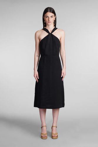 Lino Dress In Black Linen - 120% Lino - Modalova