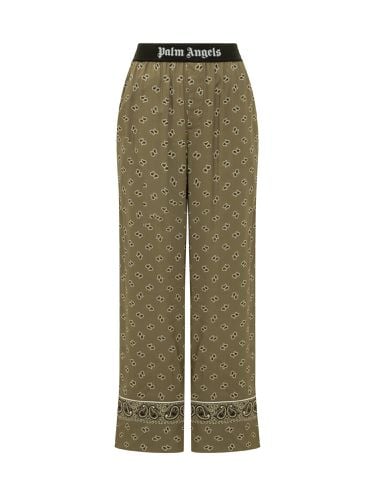 Paisley-printed Piped-trim Detailed Trousers - Palm Angels - Modalova