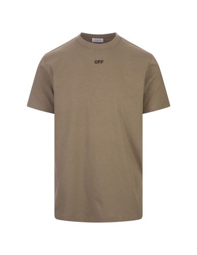 Olive T-shirt With Stitched Arrows Motif - Off-White - Modalova
