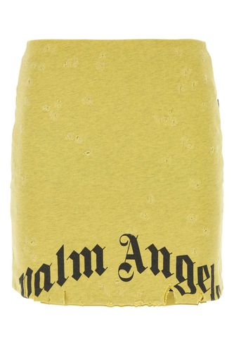 Melange Yellow Cotton Mini Skirt - Palm Angels - Modalova