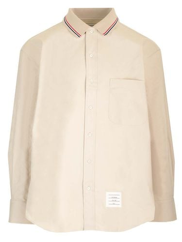 Stripe Cotton Flannel Oversized Shirt - Thom Browne - Modalova