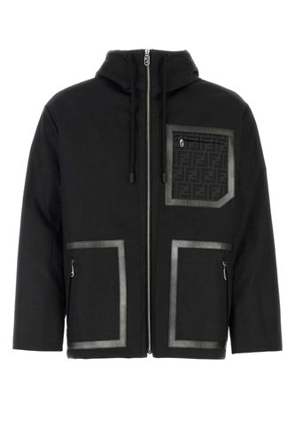 Black Jacquard Reversible Parka - Fendi - Modalova