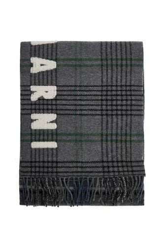 Marni Double Check Wool Scarf In 8 - Marni - Modalova